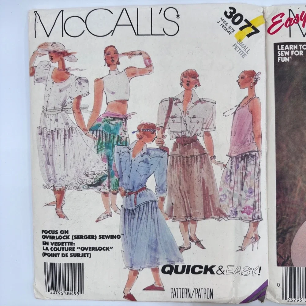 UNCUT Lot of 5 Vintage McCalls Butterick Sewing Patterns 80s 90s Jumpsuit Dress